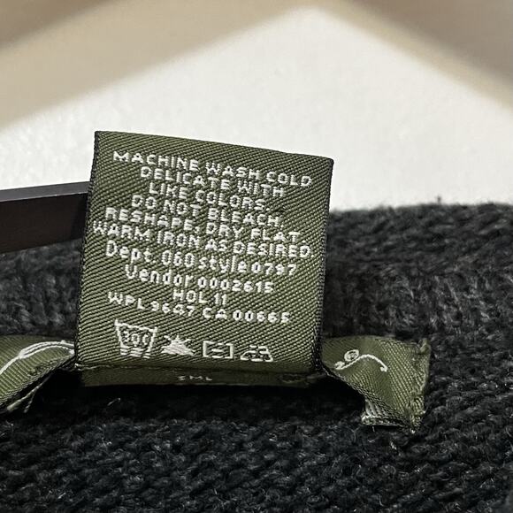 Eddie Bauer Fair Isle Wool Blend Cardigan Sweater Size XXL Black Cabincore - Picture 9 of 9